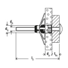 Kołek do płyt g-k Fischer DuoHM 6x55 S z wkrętem M6 – rysunek montażu