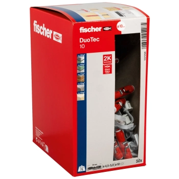 Kołek uchylny Fischer DuoTec 10 do płyt g-k, 50 szt.