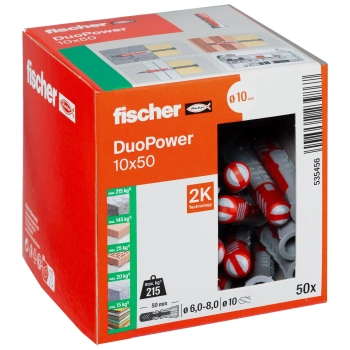 Kołek uniwersalny Fischer DuoPower 10x50 mm – opakowanie