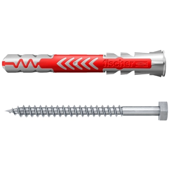 Kołek uniwersalny Fischer DuoPower 10x80 S z wkrętem sześciokątnym 7x107 mm, 10 szt.