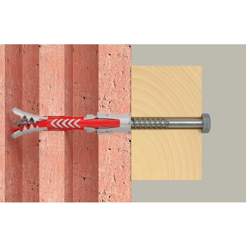 Kołek uniwersalny Fischer DuoPower 10x80 S z wkrętem sześciokątnym 7x107 mm – działanie w podłożu 2