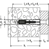 Kołek uniwersalny Fischer DuoPower 14x70 mm – rysunek montażu