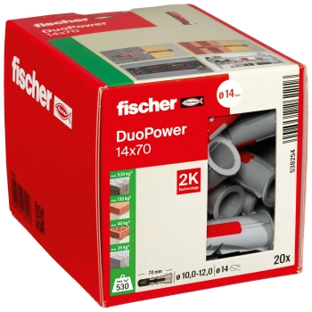 Kołek uniwersalny Fischer DuoPower 14x70 mm – opakowanie