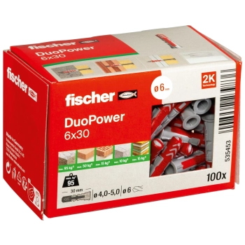 Kołek uniwersalny Fischer DuoPower 6x30 mm – opakowanie