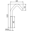 Hak mocowania trapezu HT – rysunek wymiarowy