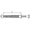 Kołki ramowe z wkrętem KRK – rysunek wymiarowy
