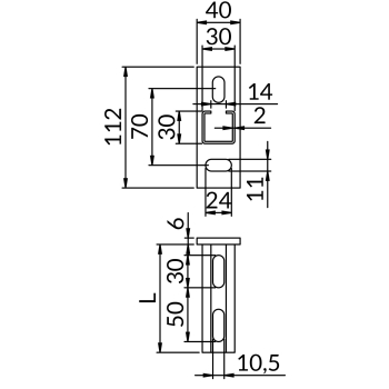 Konsole OGSSA2,0 30X30 – rysunek wymiarowy