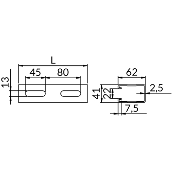 Konsole OGSSMH2,5 41X62 – rysunek wymiarowy