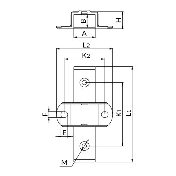 Podpory przesuwne PPS2 – rysunek wymiarowy
