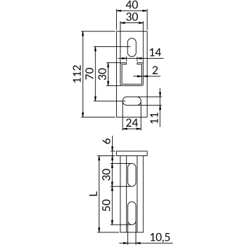 Konsole SSA2,0 30X30 – rysunek wymiarowy
