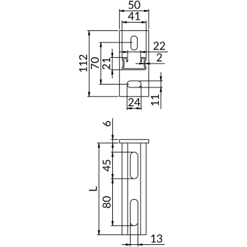 Konsole SSMG2,0 41X21 – rysunek wymiarowy