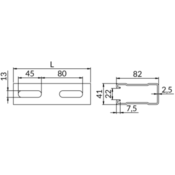 Profile SZMI2,5 41X82 – rysunek wymiarowy