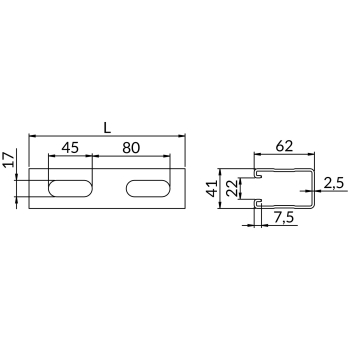 Profile SZMO2,5 41X62 – rysunek wymiarowy