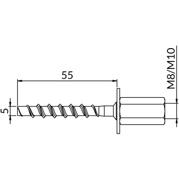 Śruby TSMW – rysunek wymiarowy