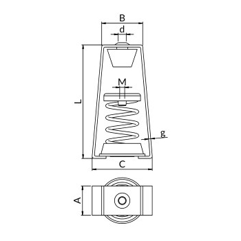 Wibroizolatory WSA – rysunek wymiarowy