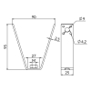 Wieszaki blach trapezowych WTV – rysunek wymiarowy