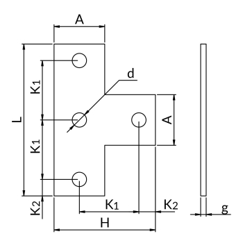 Kształtki XPX6 – rysunek wymiarowy
