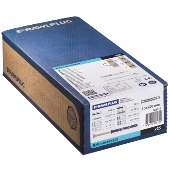 Kołek ramowy z kołnierzem R-FF1 10x200 mm z wkrętem (łeb sześciokątny) Rawlplug – zdjęcie 3