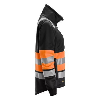 Bluza robocza damska odblaskowa, na suwak, EN ISO 20471 kl. 1 Snickers High-Vis 8077 – prawy bok