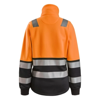 Bluza robocza damska odblaskowa na suwak, EN ISO 20471 kl. 2 Snickers High-Vis 8073 – tył