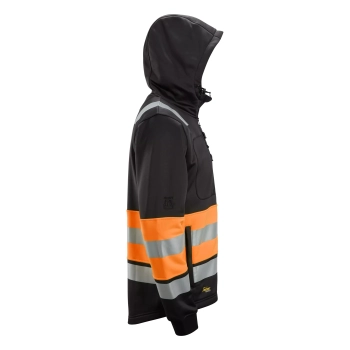 Bluza robocza odblaskowa z kapturem, na suwak, EN ISO 20471 kl. 1 Snickers 8038 – prawy bok