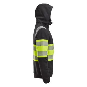 Bluza robocza odblaskowa z kapturem, na suwak, EN ISO 20471 kl. 1 Snickers High-Vis 2838 – prawy bok