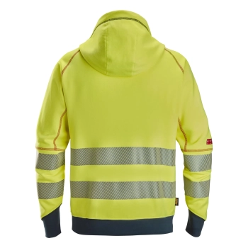 Bluza robocza trudnopalna odblaskowa Arc z kapturem, na suwak, EN ISO 20471 kl. 2/3 Snickers ProtecWork 2866 – tył