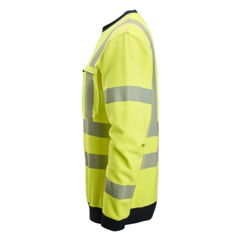 Bluza robocza trudnopalna odblaskowa, EN ISO 20471 kl. 3 Snickers ProtecWork 2863 – lewy bok