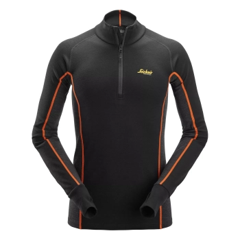 Koszulka termoaktywna merino Stay Warm, półgolf z krótkim suwakiem Snickers 9482