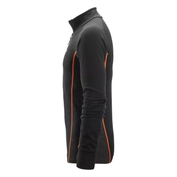 Koszulka termoaktywna merino Stay Warm, półgolf z krótkim suwakiem Snickers 9482 – lewy bok