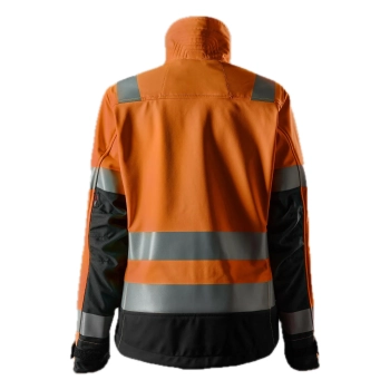 Kurtka robocza damska odblaskowa softshell, EN ISO 20471 kl. 2/3 Snickers High-Vis 1237 – tył