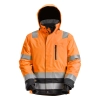 Kurtka robocza odblaskowa przeciwdeszczowa, ocieplana 37.5®, EN ISO 20471 kl. 3 Snickers High-Vis 1132