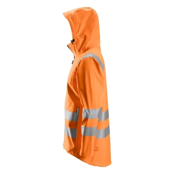Kurtka robocza odblaskowa przeciwdeszczowa PU, EN ISO 20471 kl. 3 Snickers High-Vis 8233 – lewy bok