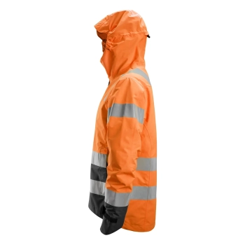 Kurtka robocza odblaskowa przeciwdeszczowa shell, EN ISO 20471 kl. 3 Snickers High-Vis 1330 – lewy bok