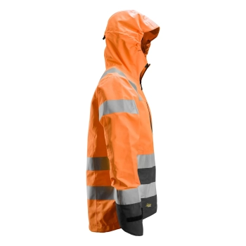 Kurtka robocza odblaskowa przeciwdeszczowa shell, EN ISO 20471 kl. 3 Snickers High-Vis 1330 – prawy bok