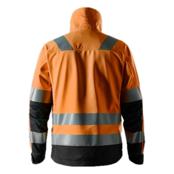 Kurtka robocza odblaskowa softshell, EN ISO 20471 kl. 3 Snickers High-Vis 1230 – tył