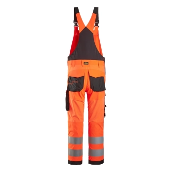 Ogrodniczki robocze odblaskowe, EN ISO 20471 kl. 2 Snickers High-Vis 6043 – tył
