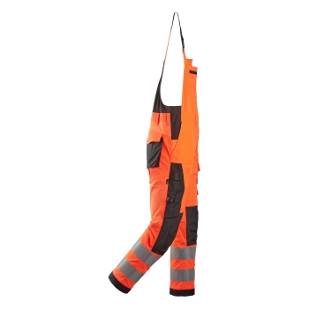 Ogrodniczki robocze odblaskowe, EN ISO 20471 kl. 2 Snickers High-Vis 6043 – prawy bok