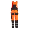 Ogrodniczki robocze odblaskowe z workami kieszeniowymi, EN ISO 20471 kl. 2 Snickers High-Vis 6013 – tył