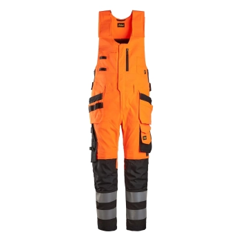 Ogrodniczki robocze odblaskowe z workami kieszeniowymi, EN ISO 20471 kl. 2 Snickers High-Vis 6013