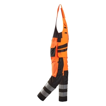 Ogrodniczki robocze odblaskowe z workami kieszeniowymi, EN ISO 20471 kl. 2 Snickers High-Vis 6013 – prawy bok