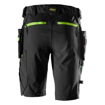 Spodenki robocze softshell stretch z odpinanymi workami kieszeniowymi Snickers FlexiWork 6140 – tył