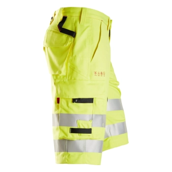Spodenki robocze trudnopalne odblaskowe, EN ISO 20471 kl. 1 Snickers ProtecWork 6160 – prawy bok