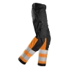 Spodnie robocze damskie odblaskowe stretch z workami kieszeniowymi, EN ISO 20471 kl. 1 Snickers High-Vis 6734 – prawy bok