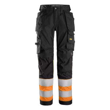 Spodnie robocze damskie odblaskowe stretch z workami kieszeniowymi, EN ISO 20471 kl. 1 Snickers High-Vis 6734