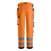 Spodnie robocze damskie odblaskowe stretch z workami kieszeniowymi, EN ISO 20471 kl. 2 Snickers High-Vis 6743 – tył