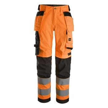 Spodnie robocze damskie odblaskowe stretch z workami kieszeniowymi, EN ISO 20471 kl. 2 Snickers High-Vis 6743