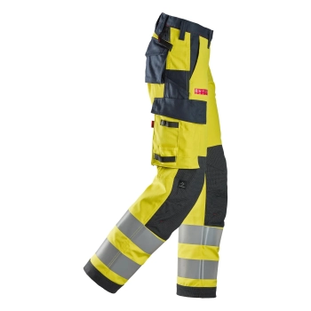 Spodnie robocze damskie spawalnicze odblaskowe, EN ISO 20471 kl. 2 Snickers ProtecWork 6760 – prawy bok