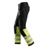 Spodnie robocze odblaskowe Cotton z workami kieszeniowymi, EN ISO 20471 kl. 1 Snickers High-Vis 3235 – lewy bok