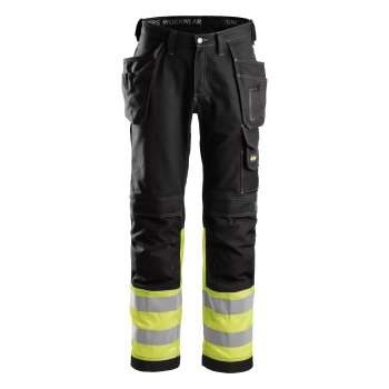 Spodnie robocze odblaskowe Cotton z workami kieszeniowymi, EN ISO 20471 kl. 1 Snickers High-Vis 3235